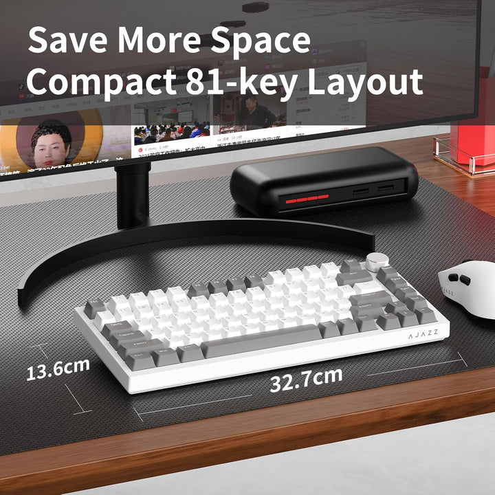 Ajazz AK820 - Teclado mecánico para juegos con cable, 75% con cable...