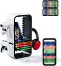 Universal Games Storage Tower Pro – para hasta 18 juegos – con soporte para mando hasta 4 mandos – Accesorios de juego para PS5, PS4, PS3, Xbox X/S/One, Switch 1 + 2, Switch OLED, BluRay,