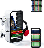 Universal Games Storage Tower Pro – para hasta 18 juegos – con soporte para mando hasta 4 mandos – Accesorios de juego para PS5, PS4, PS3, Xbox X/S/One, Switch 1 + 2, Switch OLED, BluRay,