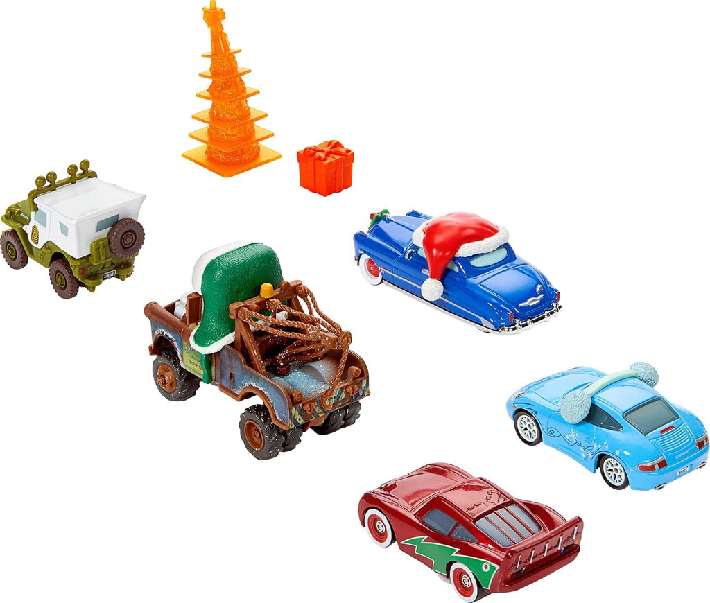 Mattel Disney and Pixar Cars - Paquete de 5 con temática invernal