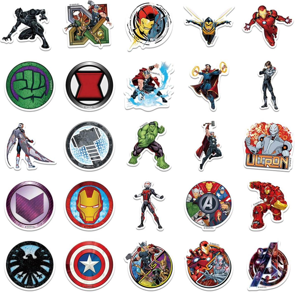 50 calcomanías de superhéroe de dibujos animados vinilo