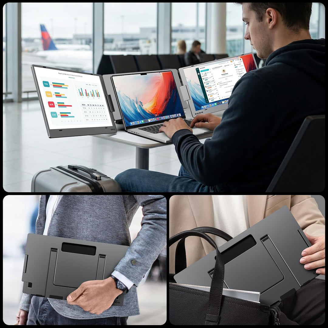 KYY Extensor de pantalla triple para laptop, monitor de viaje de 10...