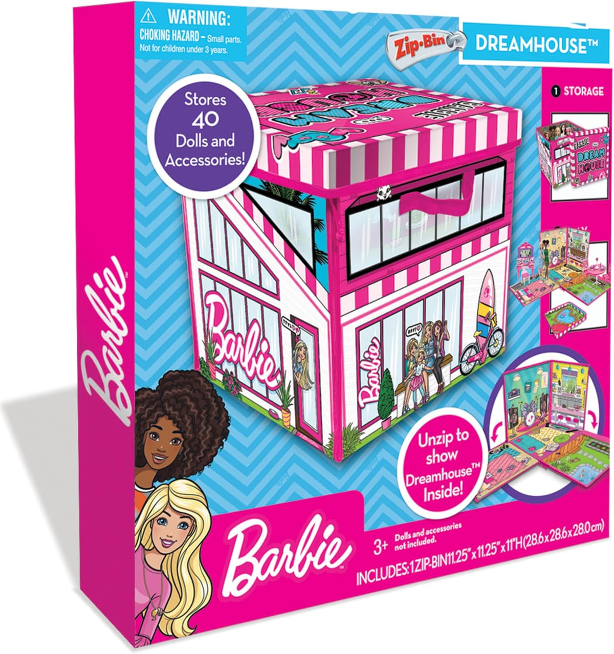 Caja ZipBin con cierres para guardar hasta 40 Barbies; se puede uti...