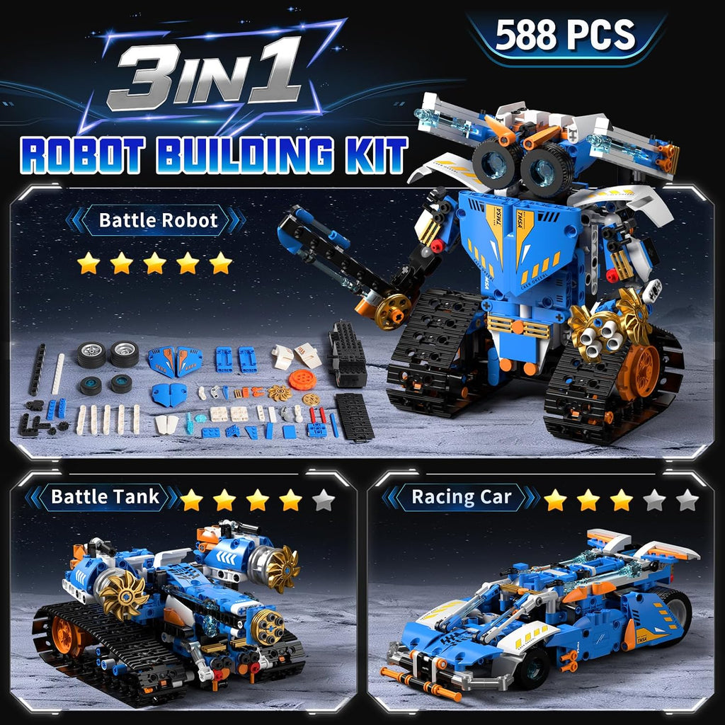 Kit de construcción de robot STEM 3 en 1 588 piezas, robótica para