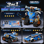 Kit de construcción de robot STEM 3 en 1 588 piezas, robótica para