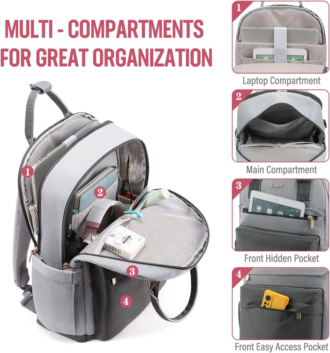 LOVEVOOK Mochila de viaje para laptop para mujer, bolsa antirrobo p...