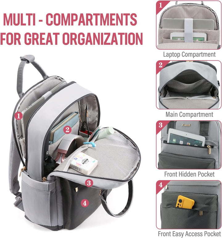 LOVEVOOK Mochila de viaje para laptop para mujer, bolsa antirrobo p...