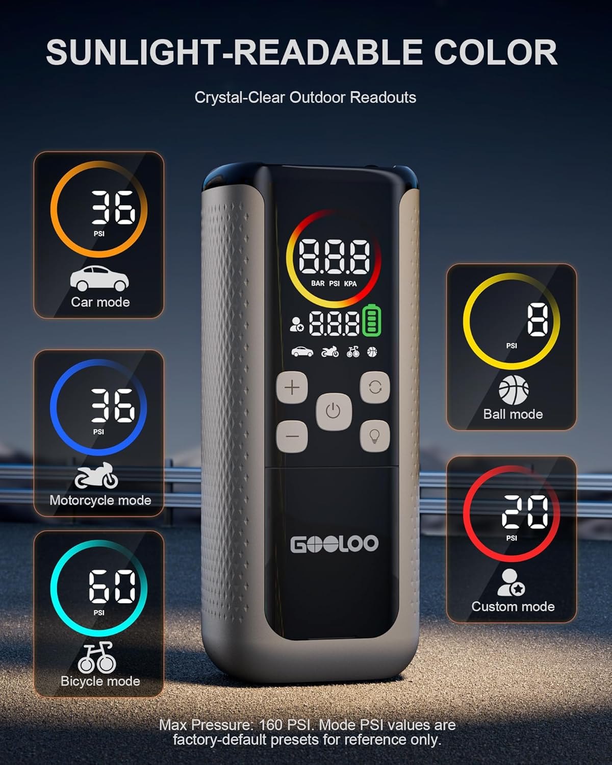 GOOLOO GT160 DUAL Compresor de aire portátil con inflador de neumát...