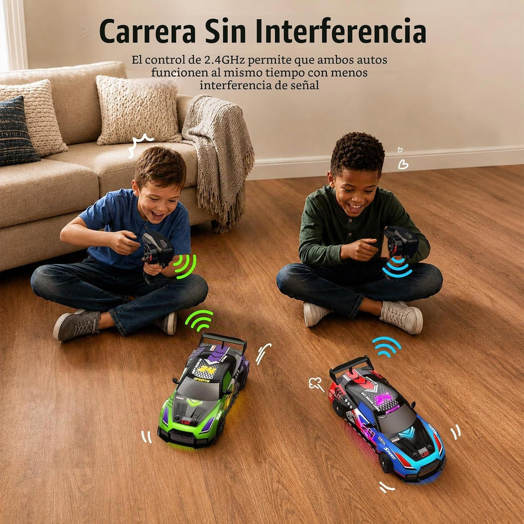 Geyiie Coches de control remoto, paquete de 2 autos RC para niños y niñas