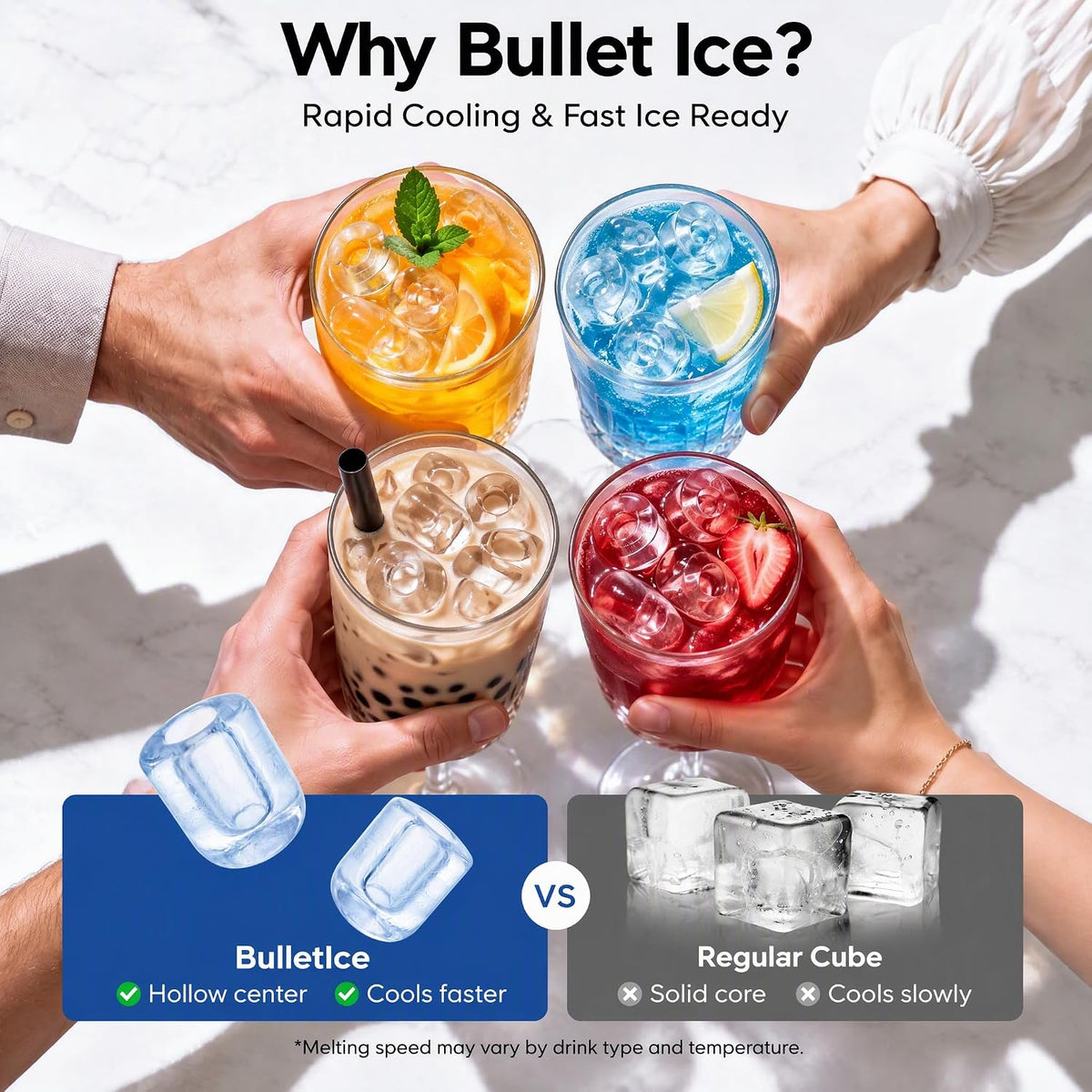 Máquina de hielo para encimera, 33 libras/día, 10 balas de hielo