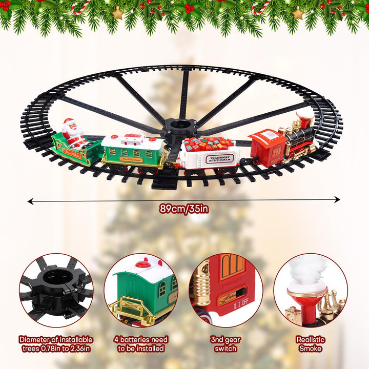 Juego de tren de juguetes para alrededor del árbol para 3
