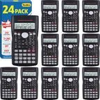 24 Pack Calculadoras Científicas en Bulk, Pantalla Grande de 2 Líneas, 240 Funciones, Calculadoras Científicas para Estudiantes, Calculadora de Fracciones de Álgebra/Matemáticas para Secundaria y Universidad