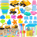 Juguetes de playa con 3 camiones, cubos plegables para niños de 3