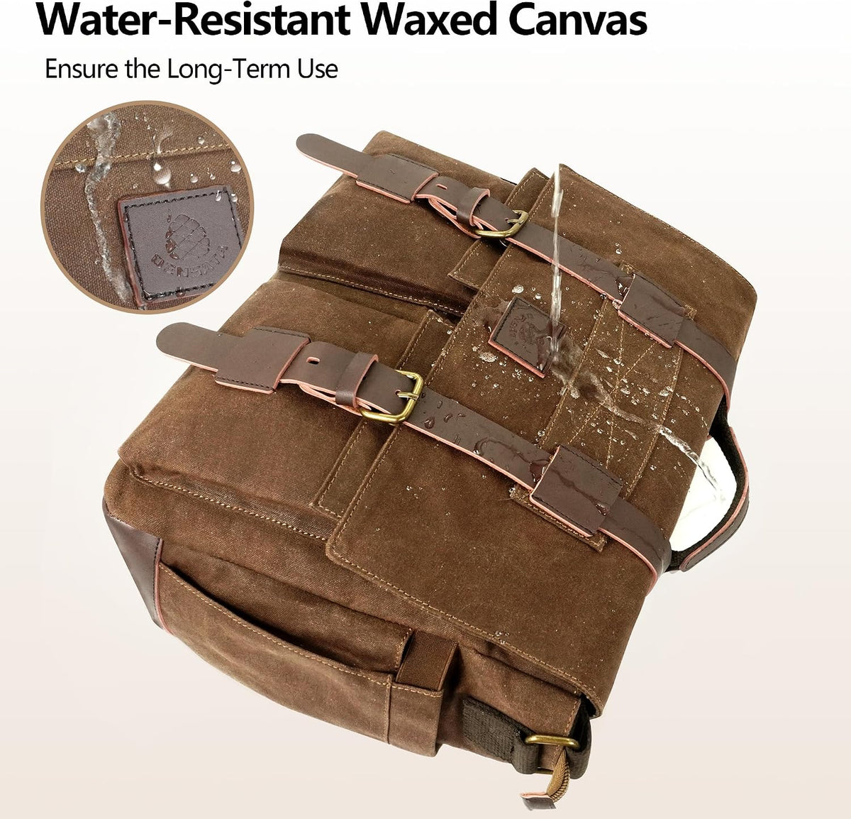 Bolsa tipo mensajero para hombre - Bolsa impermeable de lona