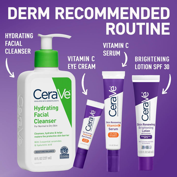 CeraVe Skin Renewing Loción iluminadora SPF 30, hidratante facial a...