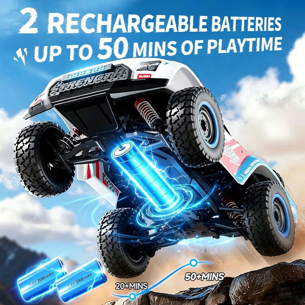 pinkking Auto a control remoto rápido sin escobillas para adultos 1:16 4WD todoterreno 50+ KMH de alta velocidad, camión de control remoto de alta velocidad, impermeable, todo terreno