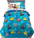 Paw Patrol Ropa de Cama para Niños Edredón y Juego de Sábanas Súper Suave con Funda, 5 Piezas Tamaño Twin, (100% Producto Oficialmente Licenciado de Nickelodeon) Por Franco