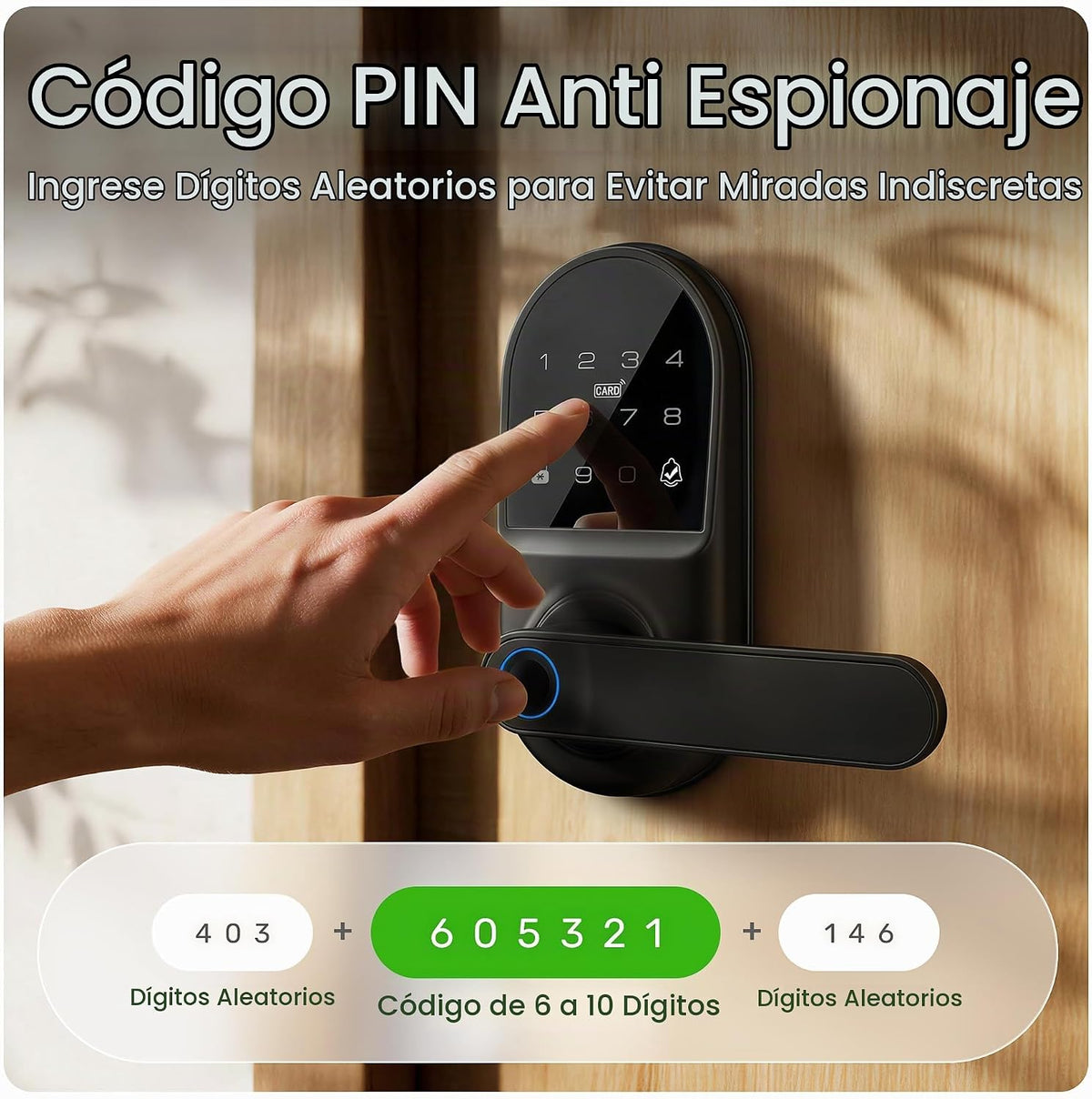 Leydebong Cerradura de puerta con teclado inteligente con manija, cerradura
