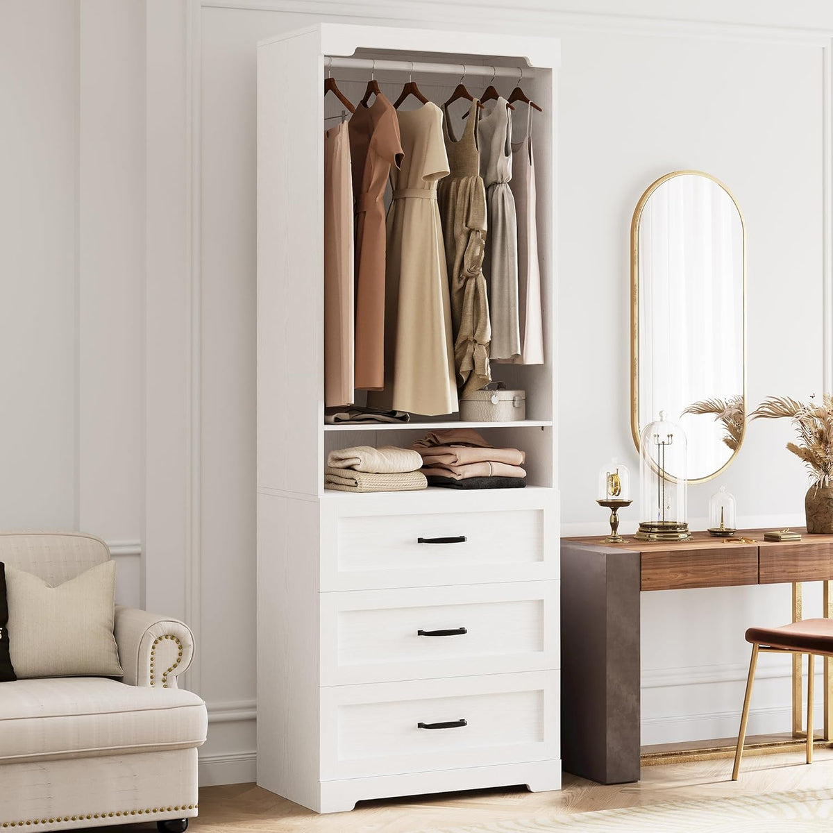 Sistema de Closet Independiente IRONCK con Repisas Ajustables y 3 Cajones