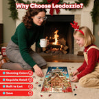 Rompecabezas de árbol de Navidad y casa de nieve de madera para adultos de 500 piezas, rompecabezas de forma única de invierno de 5MM para nietos, decoración de vacaciones, regalos, juego