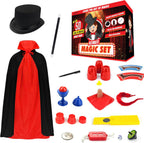 Kit de magia para niños | Juego de trucos de magia para niños de 6 8 10 12 años | Disfraz de mago para juego de simulación con guía fácil de seguir e instrucciones en video incluidas