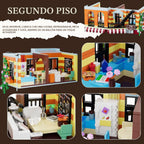 City Coffee House Mini Building Set,Three-Level Cafe Modern House (1058pcs)