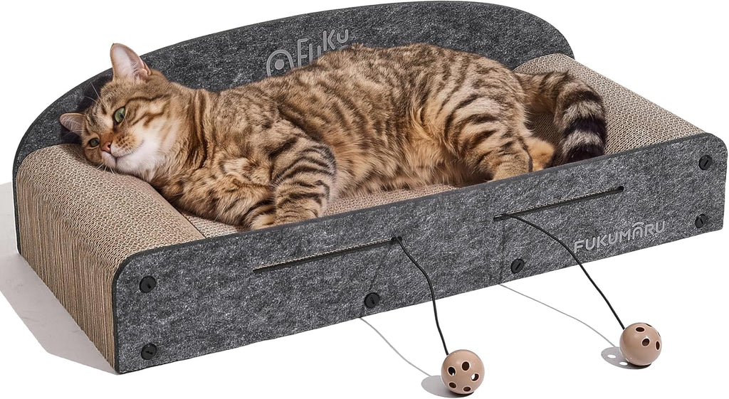 FUKUMARU Cama rascador grande para gatos, sofá rascador para gatos de 26
