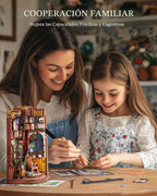 Rolife Kit de Rincón de Libros DIY Estudio de Esquina Silenciosa, Rompecabezas 3D Sujetalibros Británico Creativo Decoración de Estantería para Adultos, Kits en Miniatura de Casa Pequeña Kits de