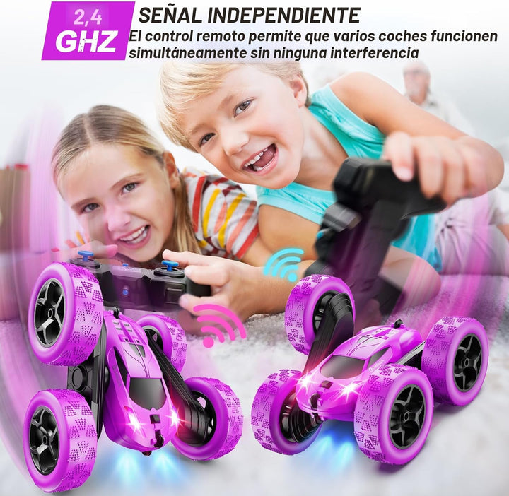 QUNREDA - Autos RC, coche de control remoto púrpura para niñas, RC...