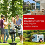 Techwood - Parrilla eléctrica, parrilla portátil 2 en 1 para interiores y exteriores, parrilla de soporte extraíble de 1750 W con placa antiadherente, plancha eléctrica para campamento, patio y patio
