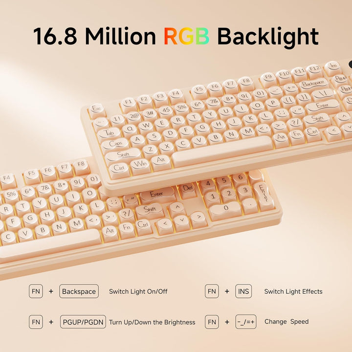 EWEADN V102 Teclado con cable, 98 teclas, teclado cremoso para jueg...
