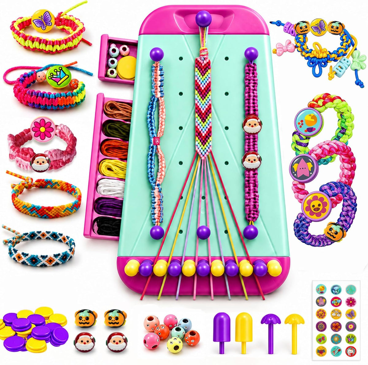Wolfbird Kit de fabricación de pulseras de la amistad para niños de 8 a 12 años, regalo de Navidad y Halloween, manualidades