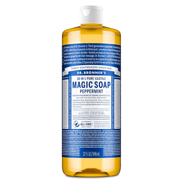 Del Dr. Bronner Puro líquido Castilla Jabón \u2013 Hierbabuena 32 oz.