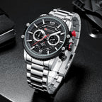 Relojes de Lujo para Hombre de Acero Inoxidable con Cronógrafo de Negocios