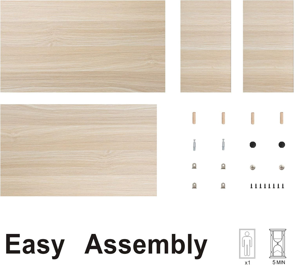 FITUEYES Soporte elevador de madera para monitor, estante de almacenamiento de escritorio de 2 niveles, roble