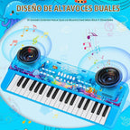 Teclado De Piano De 37 Teclas Para Niños Con Micrófono Soporte De Música