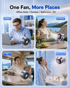 Coolhill Ventilador de escritorio pequeño, silencioso, recargable d...