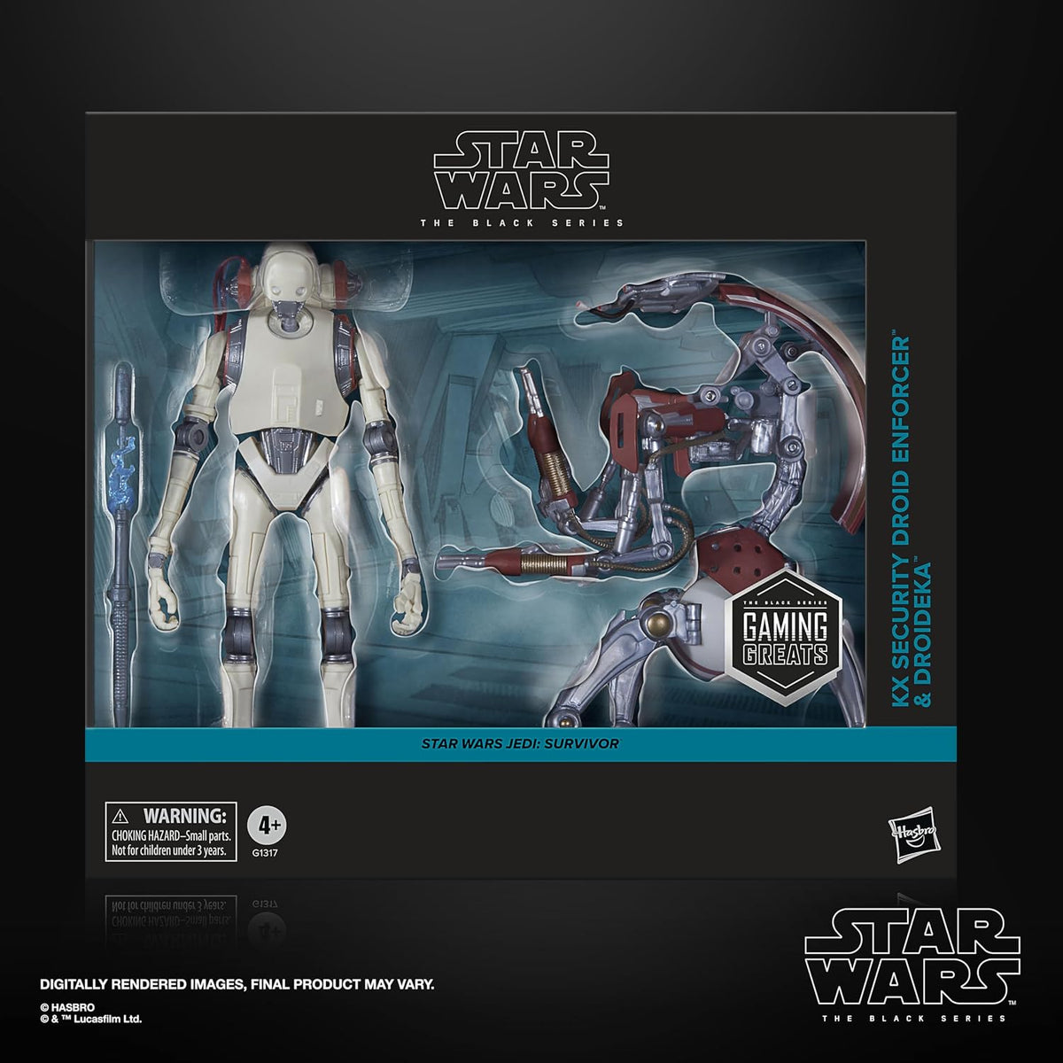 STAR WARS The Black Series KX Security Droid Enforcer & Droideka, Jedi: Survivor Gaming Greats Figura de acción coleccionable de 6 pulgadas, paquete de 2 (exclusivo de Amazon)