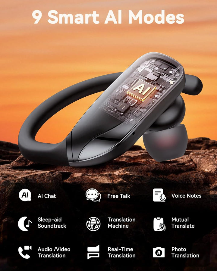 bmani Auriculares inalámbricos con Bluetooth con pantalla LED de 80...