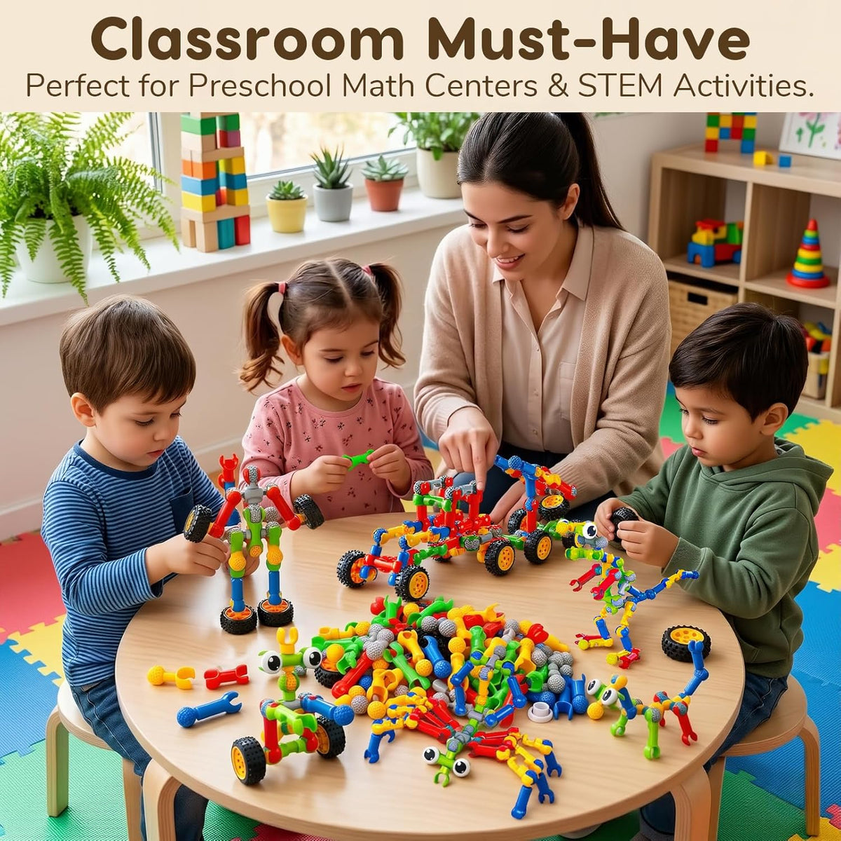 Juguetes de construcción STEM para niños de 3, 4, 5, 6
