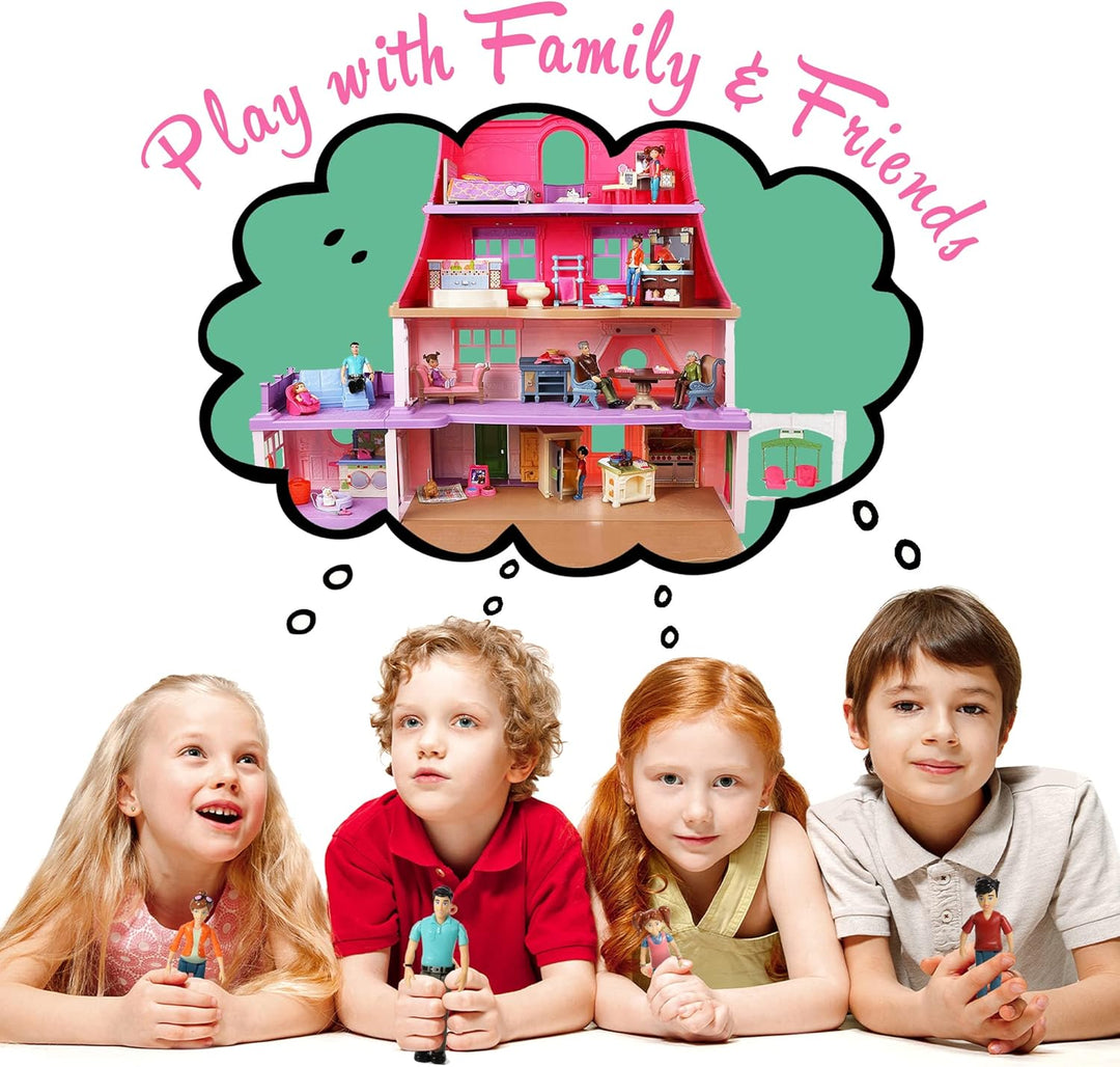 Beverly Hills Sweet Li'l Family - Juego de 9 figuras flexibles...