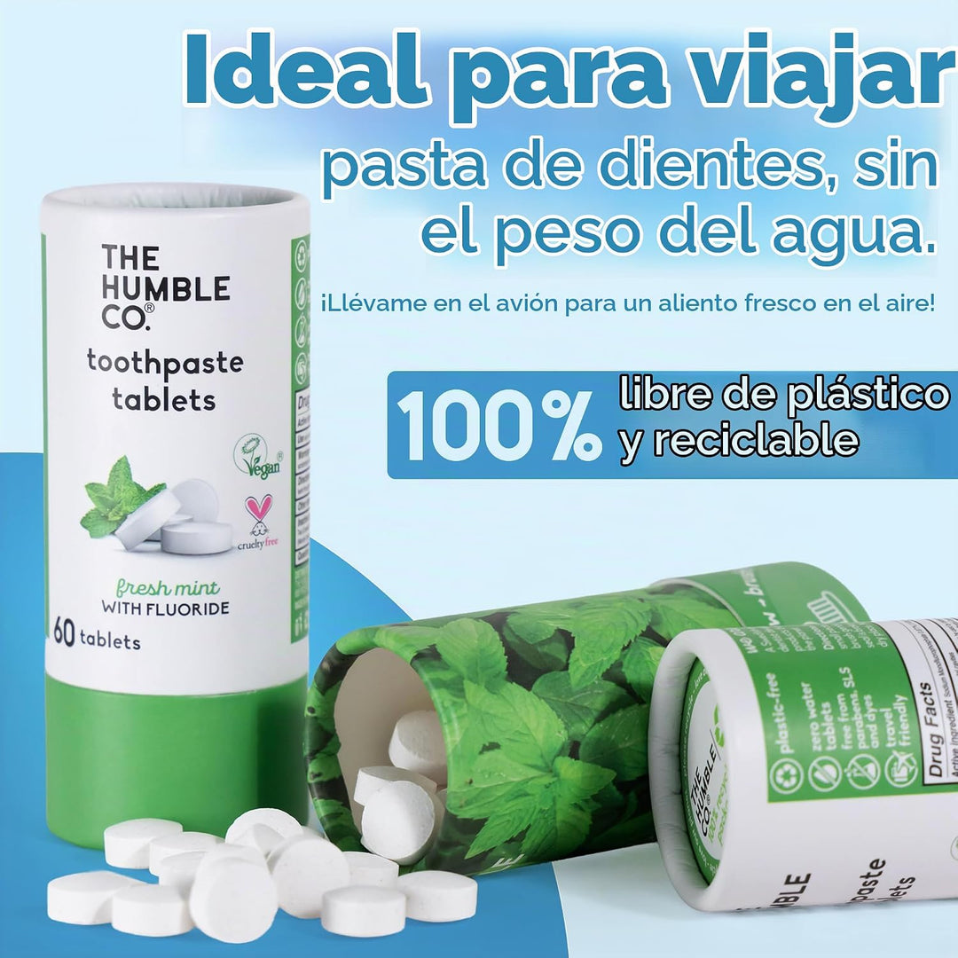 The Humble Co Comprimidos masticables de pasta dental con flúor, me...