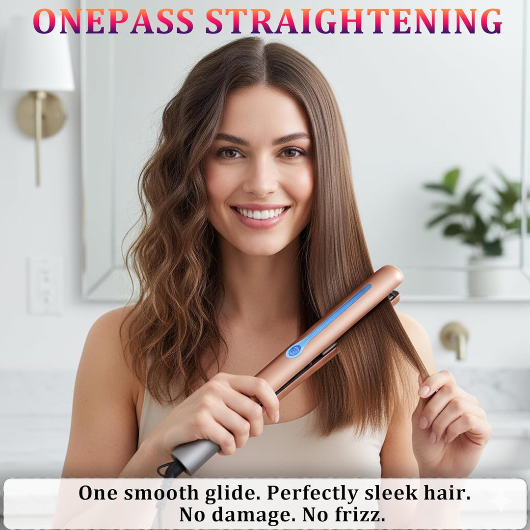 NITION - Plancha profesional de titanio para cabello, para un estil...