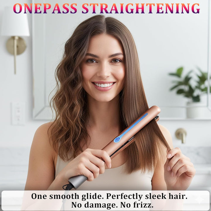NITION - Plancha profesional de titanio para cabello, para un estil...