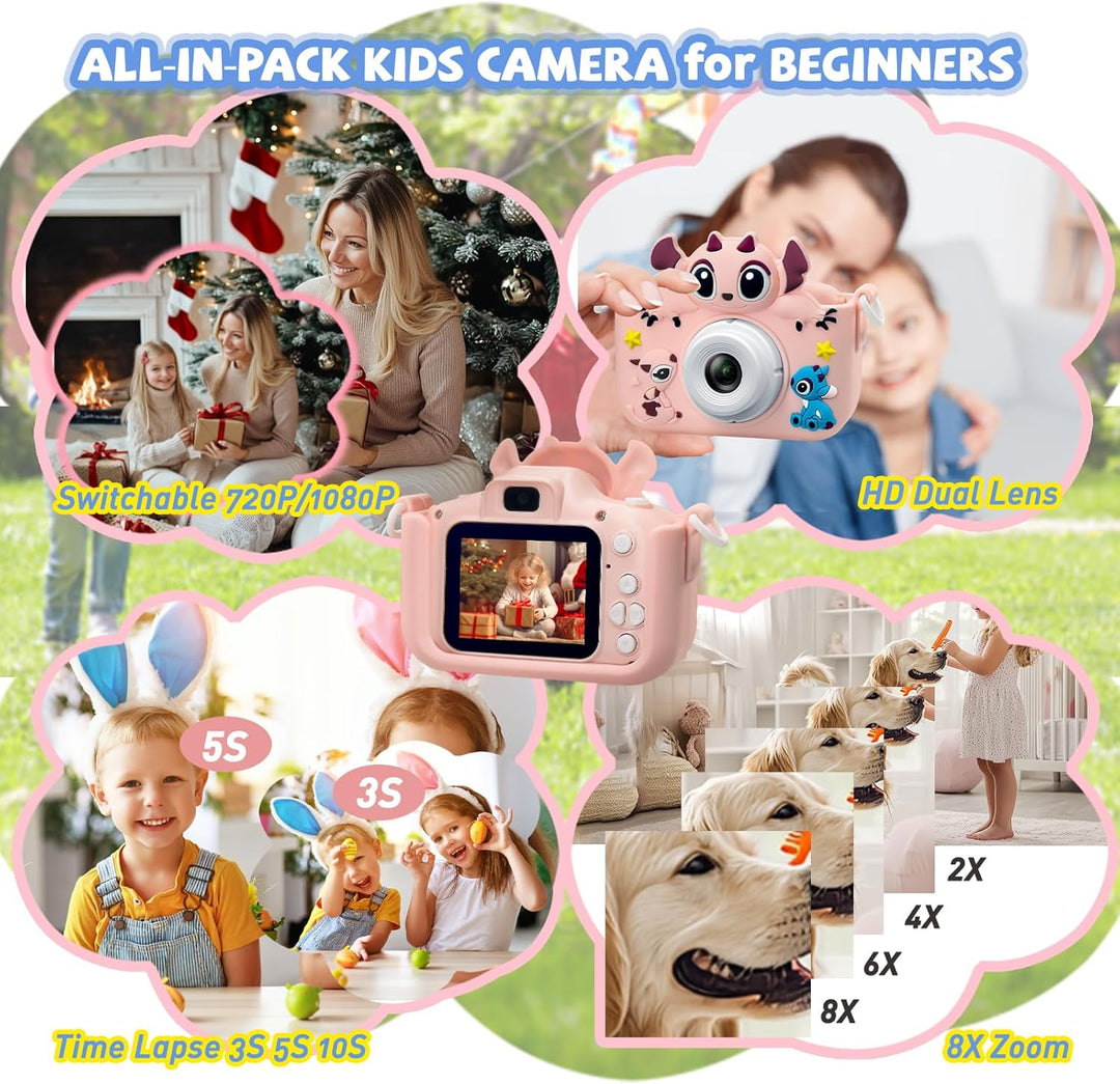 Cámara digital para niños pequeños, cámara de juguete para niñas pe...