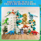 6 piezas de decoraciones inflables de dinosaurio para fiestas de cumpleaños, juguetes grandes de dinosaurios inflables para niños (20-26 pulgadas), dinosaurios para niños o niñas, globos de vinilo