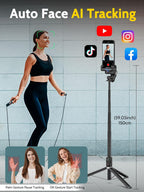 AOCHUAN - Trípode de seguimiento facial de 59 pulgadas, cardán de teléfono