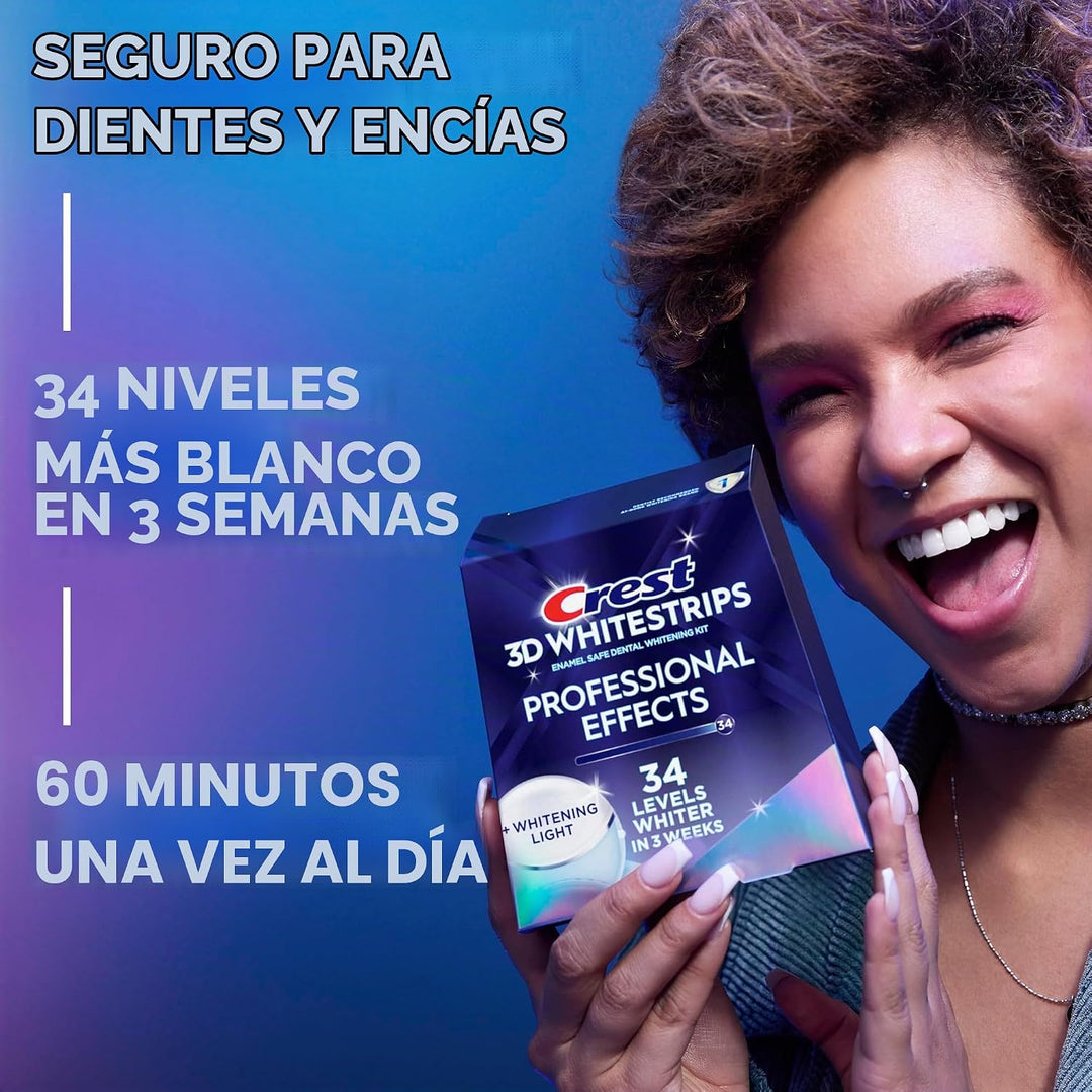 Crest 3D Whitestrips Efectos Profesionales + Luz LED \u2013 Kit de...