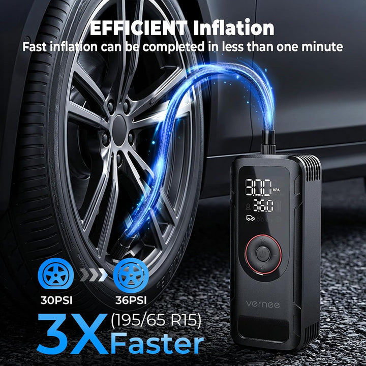Vernee VP10PRO - Inflador de neumáticos, compresor de aire portátil...