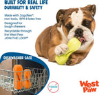 West Paw Zogoflex Qwizl Juguete Interactivo Dispensador de Premios Rompecabezas para Perros, Mandarina, Pequeño